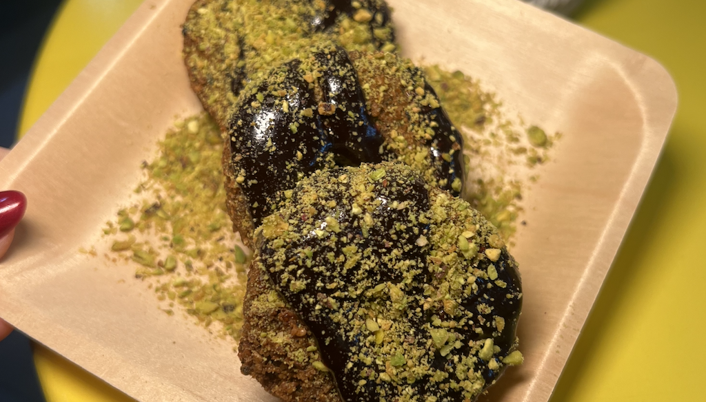 Kosher chocolate falafel donut at Falafel Plant, Columbus Circle subway station